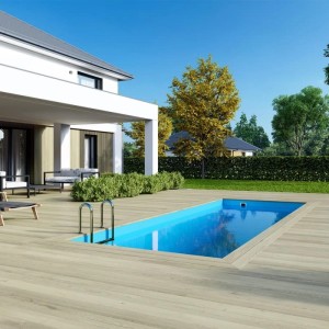 ALTANKA Holzpool Aqua 6,1x2,85 Höhe 1,31 m mit Einzubetonierendem Profil BAS7307OSPI