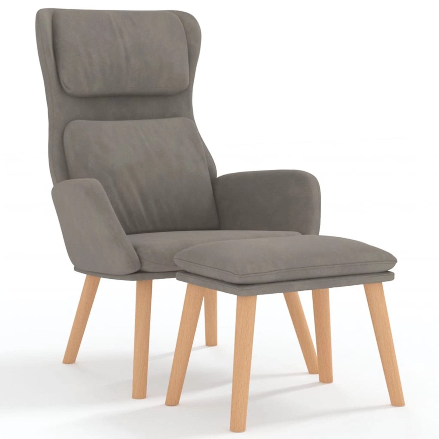 vidaXL Relaxsessel mit Hocker Hellgrau Samt Modell 15 günstig online kaufen