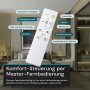 Fernbedienung für LUXULA LITEQ LED Panel zur Steuerung von Lichtfarbe und Helligkeit.