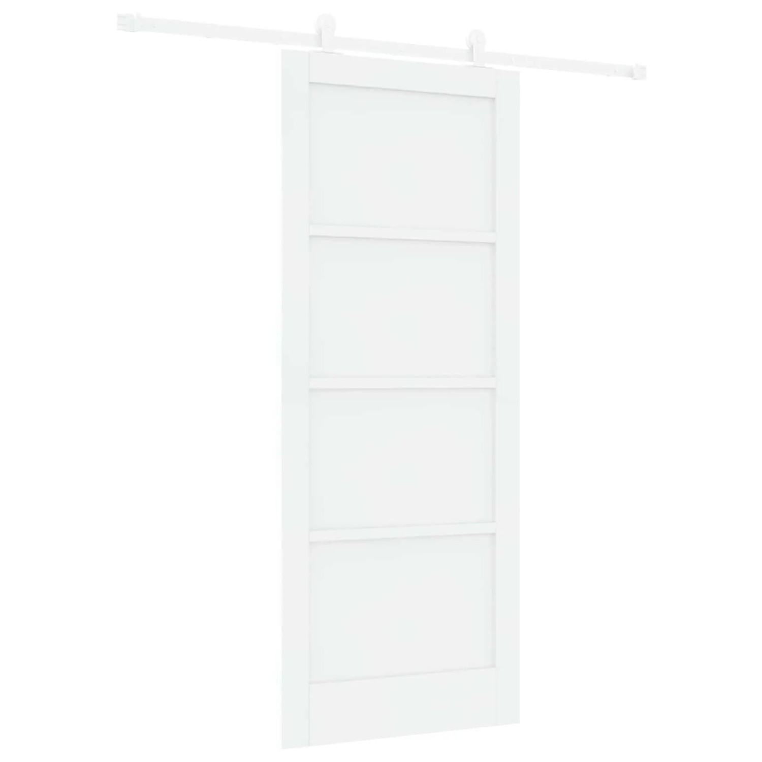 vidaXL Schiebetür Weiß 83 x 202 cm Massives Kiefernholz 3445470