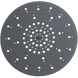 Graues Wenko Abflusssieb aus Silikon, Ø 12 cm, für Küche und Bad.