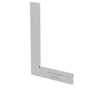 STAHLWERK Flachwinkel 90° aus Edelstahl, 250x160mm, DIN 875/1 für präzise Winkelprüfung.