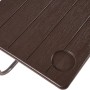 Detailansicht: Garden Pleasure Hängeklapptisch Tabora, braune Tischplatte mit Getränkehalter.
