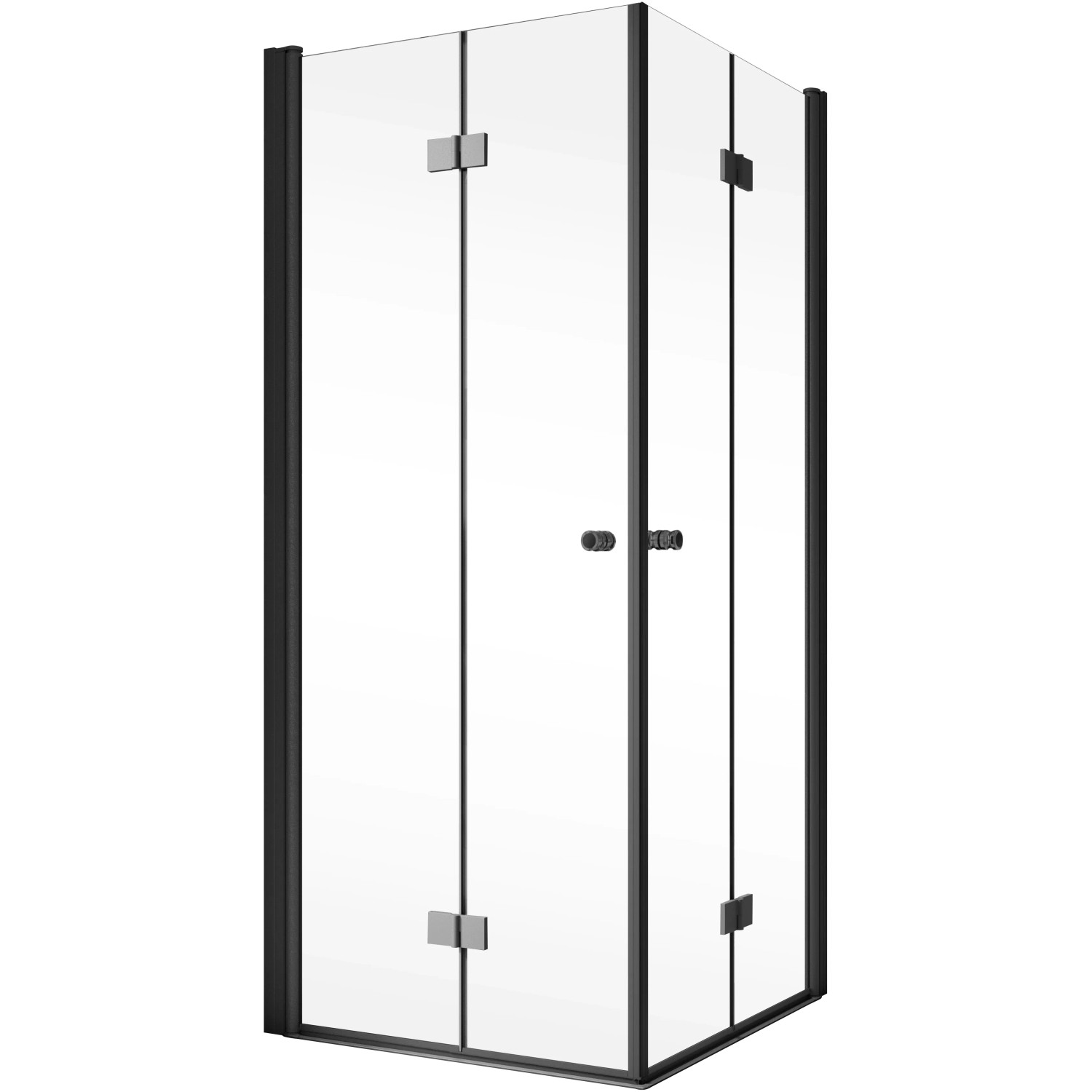 Schulte ExpressPlus Drehfalttür Eckeinstieg, 200x100 cm, Mattschwarz. Duschtür mit Eckeinstieg.