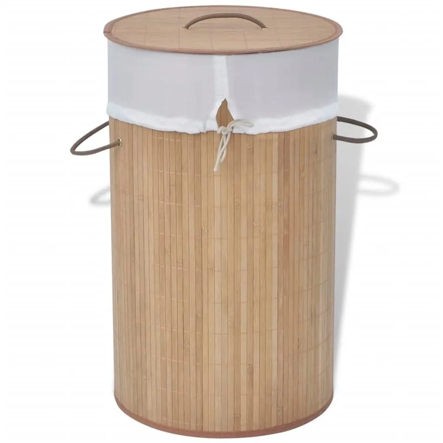 vidaXL Bambus-Wäschekorb Rund Natur 242723