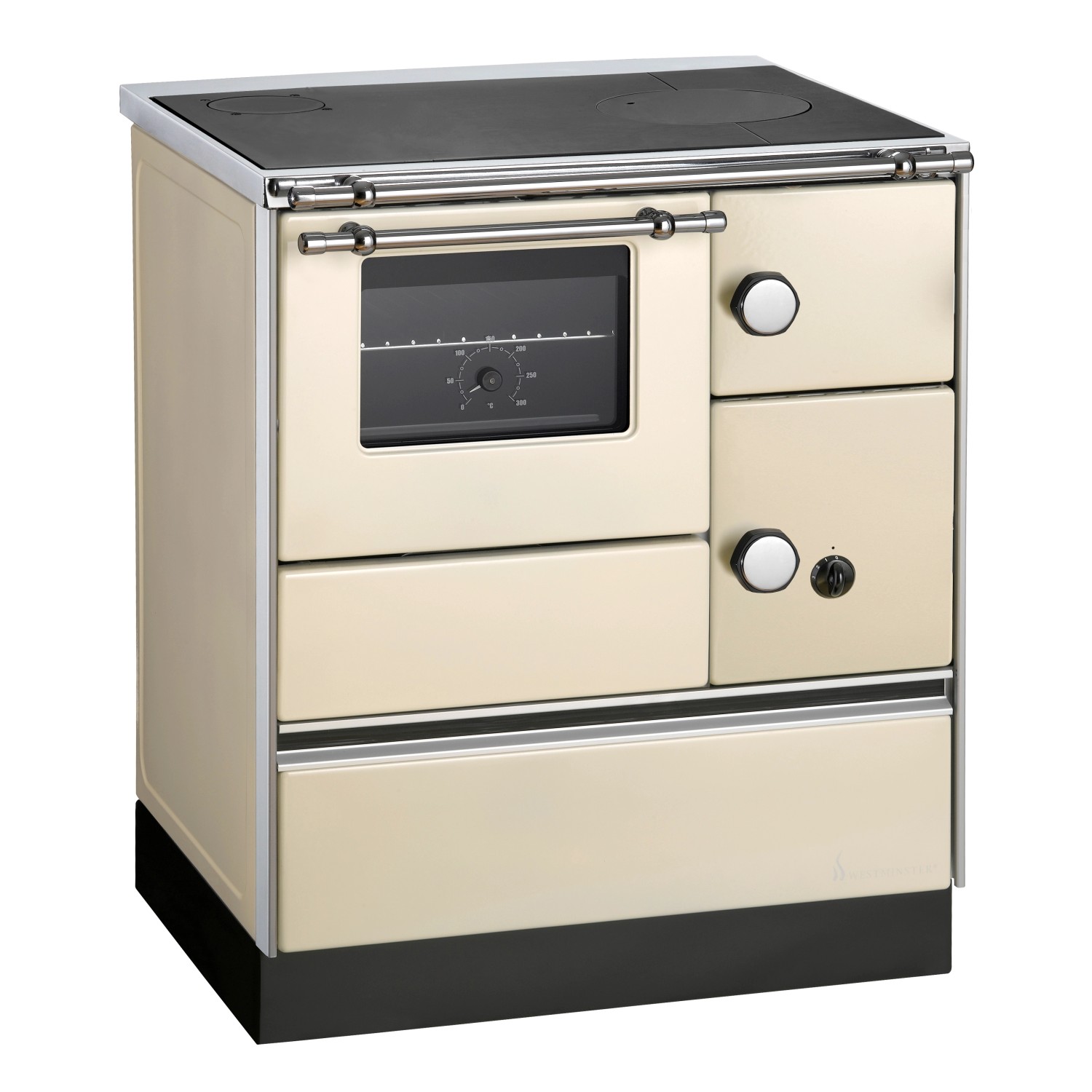 Westminster Küchenherd K76-70 Stahl Backfach Links Elfenbein 7,3 kW günstig online kaufen