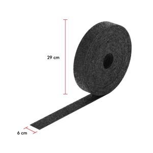 Bauheld Terrassenpads Rolle aus schwarzem Gummigranulat, 50 mm breit, 6 mm dick. Für Trittschalldämmung.