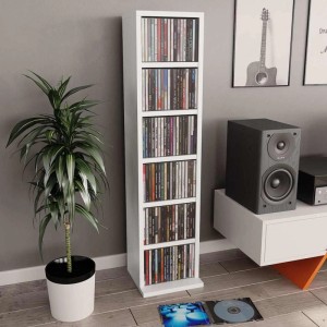vidaXL CD-Schrank Weiß 21x20x88 cm Holzwerkstoff 800351