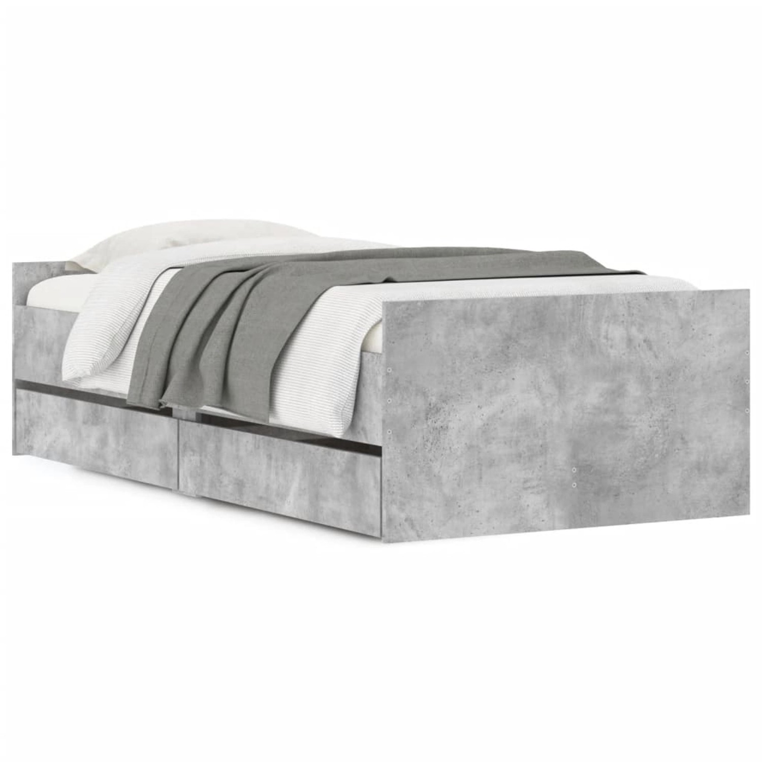 vidaXL Bett mit Schubladen Betongrau 75x190 cm Modell 11952465 günstig online kaufen