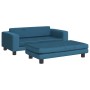 Blaues vidaXL Hundebett mit Verlängerung aus Samt, 100x50x30 cm.