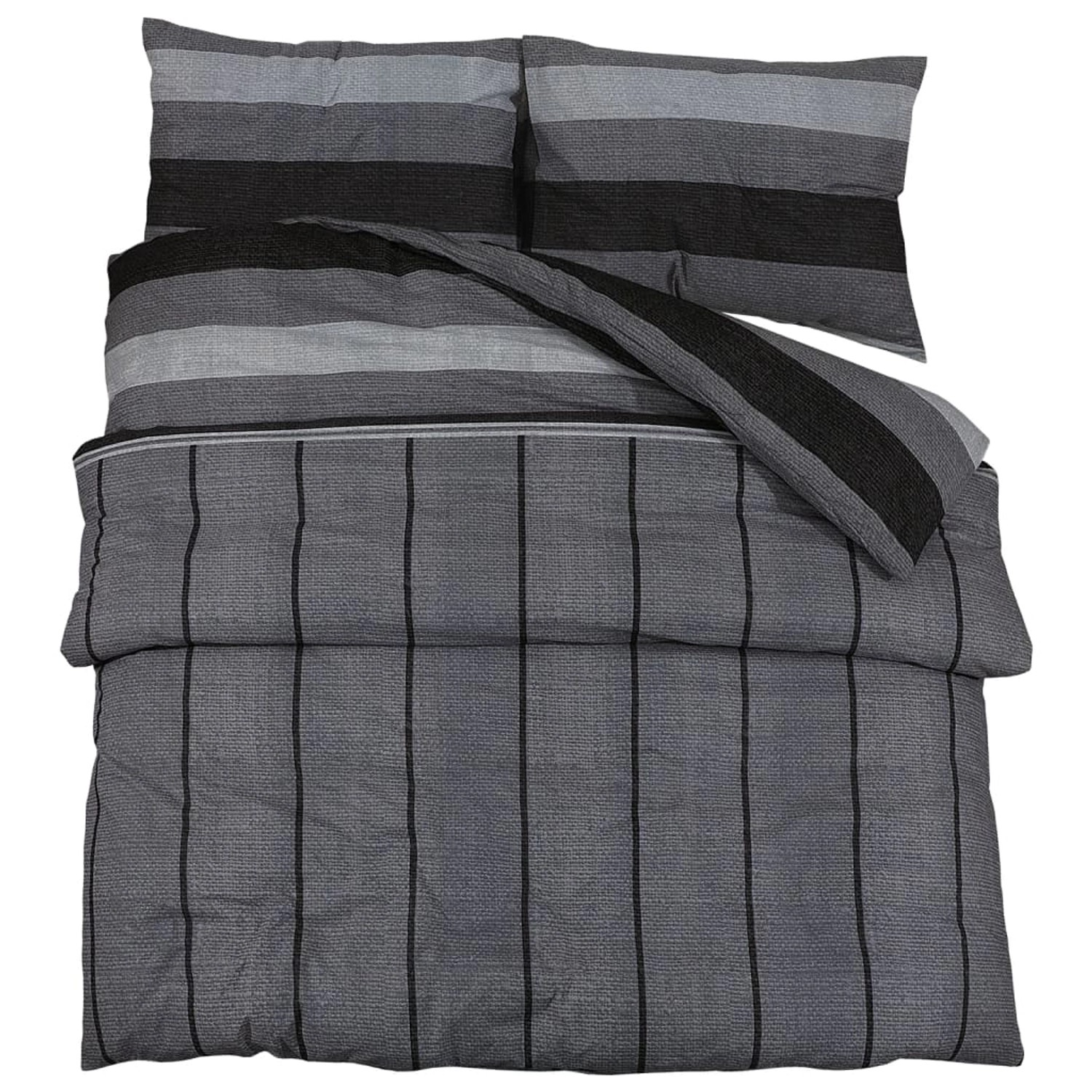 vidaXL Bettwäsche-Set Dunkelgrau 240x220 cm Baumwolle 136419 günstig online kaufen