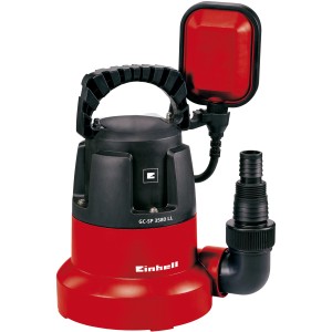 Einhell GC-SP 3580 LL Tauchpumpe: Rot-schwarze Klarwasserpumpe mit Schwimmerschalter.