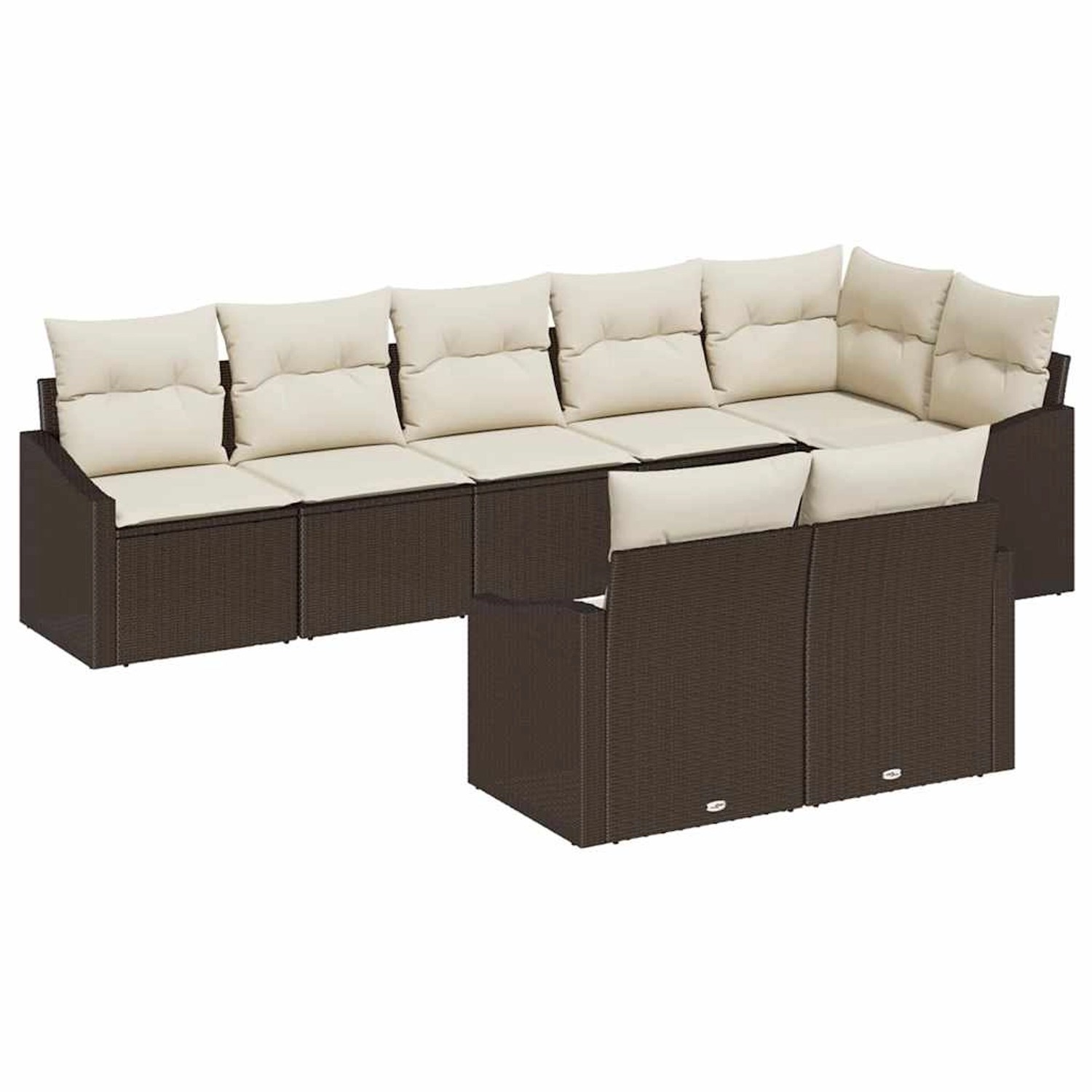 vidaXL Garten-Sofa-Set 8-Tlg Braun Poly Rattan 3346768 günstig online kaufen