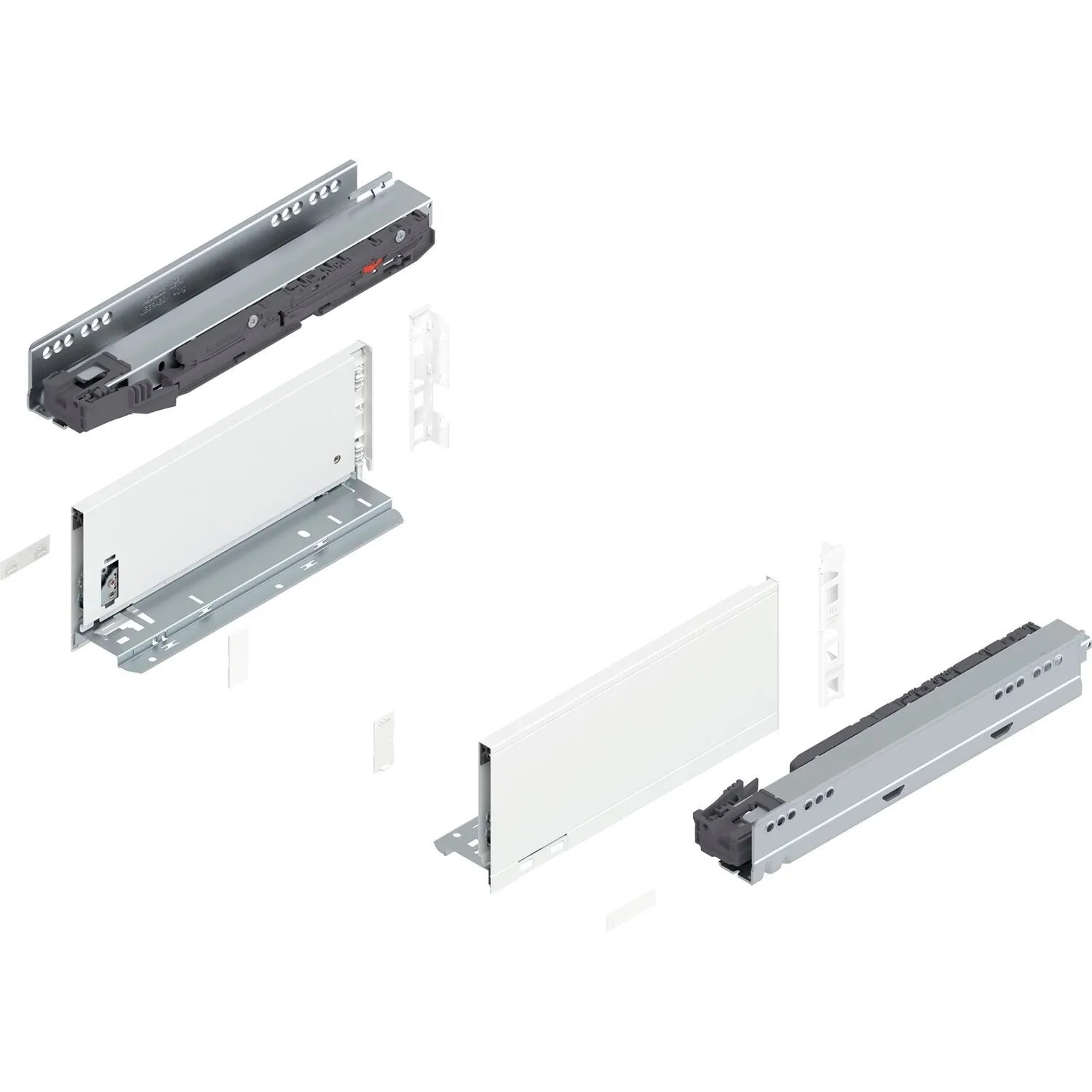 Blum Legrabox Pure Set Höhe K Tip-On Vollauszug 300 mm 40 kg Seidenweiß 1 Paar