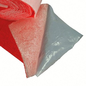 Rotes Scorprotect PE Wickelband, selbstklebend, mit Dampfsperre, 100mm x 3,6m für Heizungsinstallation.