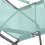 Detailansicht: Blauer Svita Tomra Liegestuhl mit Hocker, klappbarer Campingstuhl.