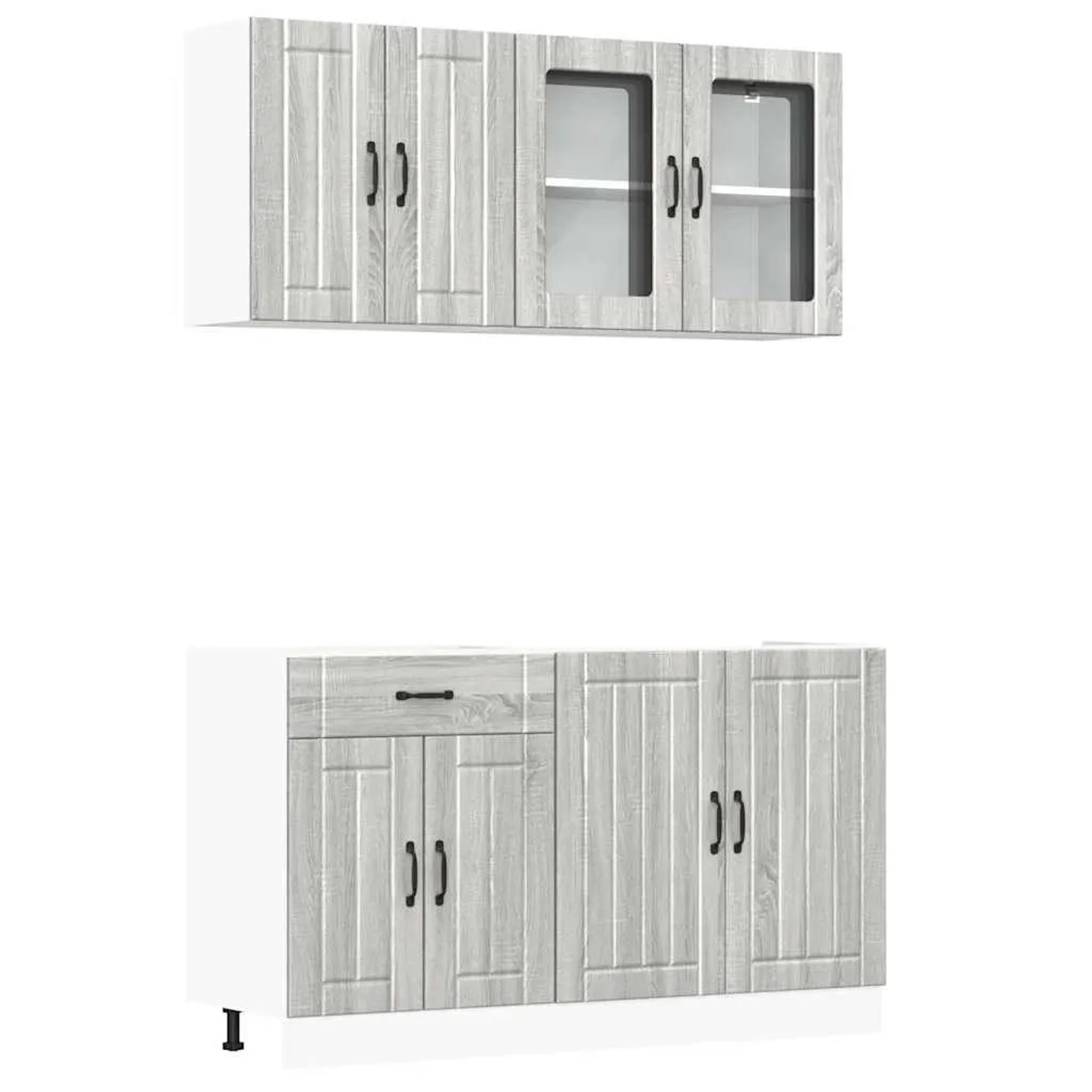 vidaXL 4 Tlg Küchenschrank-Set Lucca Grau Sonoma Holzwerkstoff 3314867 günstig online kaufen