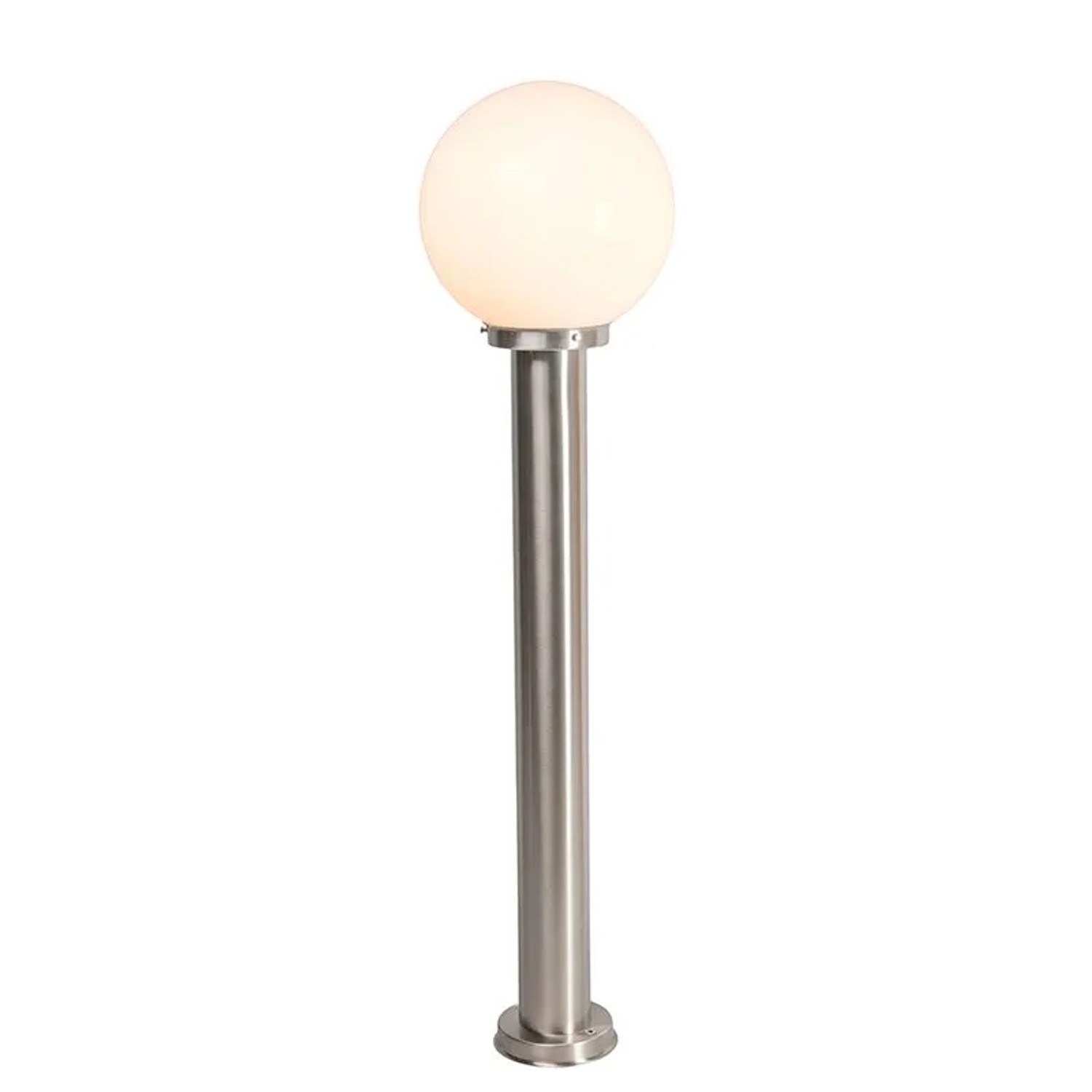QAZQA Moderne Außenleuchte Pfahl Edelstahl 100 cm Sfera