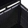 Detailaufnahme: Schwarze Poly-Rattan Kissenbox Premium, Flechtmuster und Rahmen sichtbar.