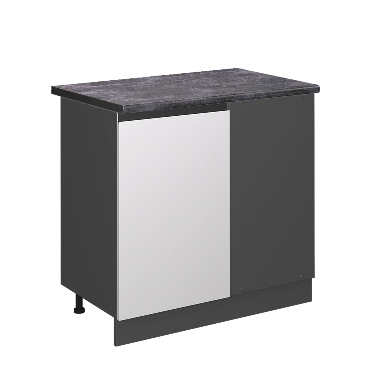 Vicco Eckunterschrank R-Line Küchen Eckschrank Weiß/Anthrazit 86 cm AP Anthrazit
