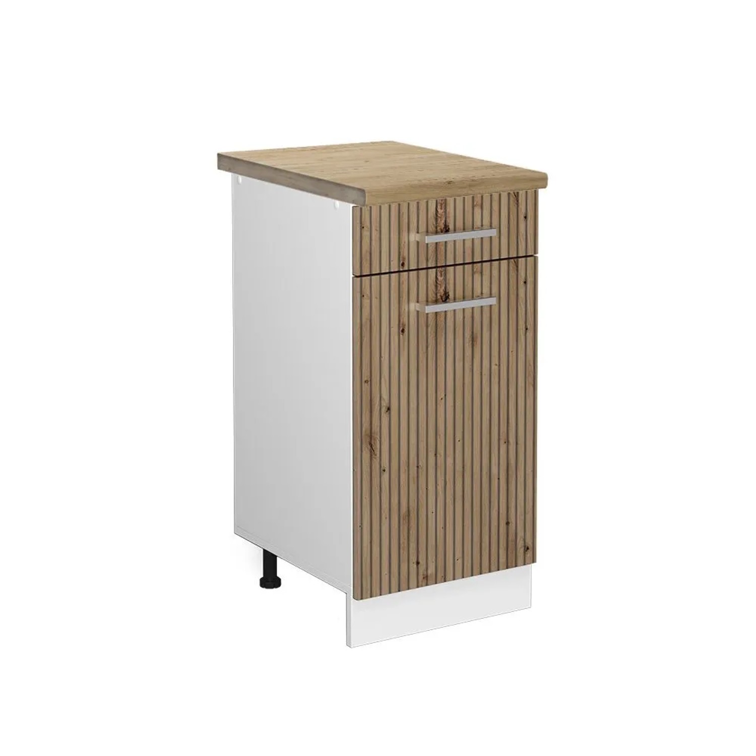 Vicco Küchenunterschrank R-Line Schubladenschrank für die Küche Artisan-Eiche Weiß 40 cm AP Eiche