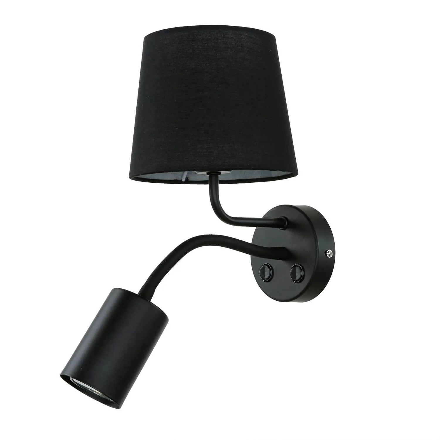 EASYLIGHT Wandlampe Mit Leselampe Schalter 45 cm Hoch Metall Stoff E27 GU10