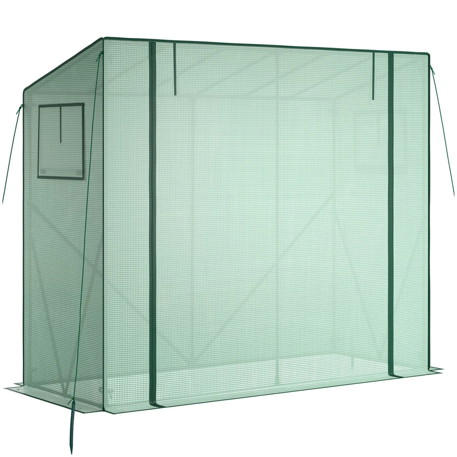 Tectake Foliengewächshaus Anton Ohne Fundament Wetterfest und Uv Beständig Aufbau Im Stecksystem  200 x 77 x 170 cm Grün