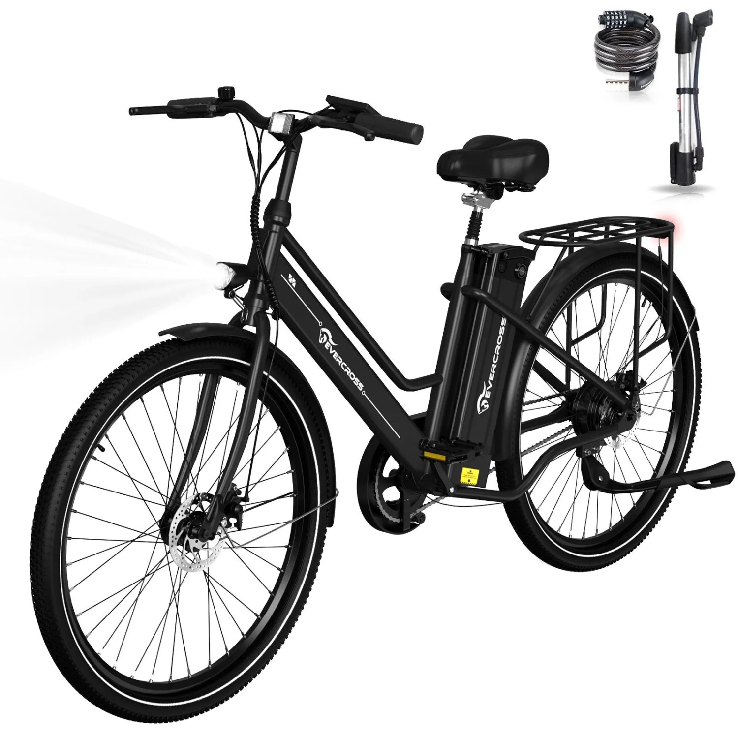 EVERCROSS EK8 E-bike 26 Zoll Herrenfahrrad 36V 15,6Ah Akku Reichweite 50-90KM 250W