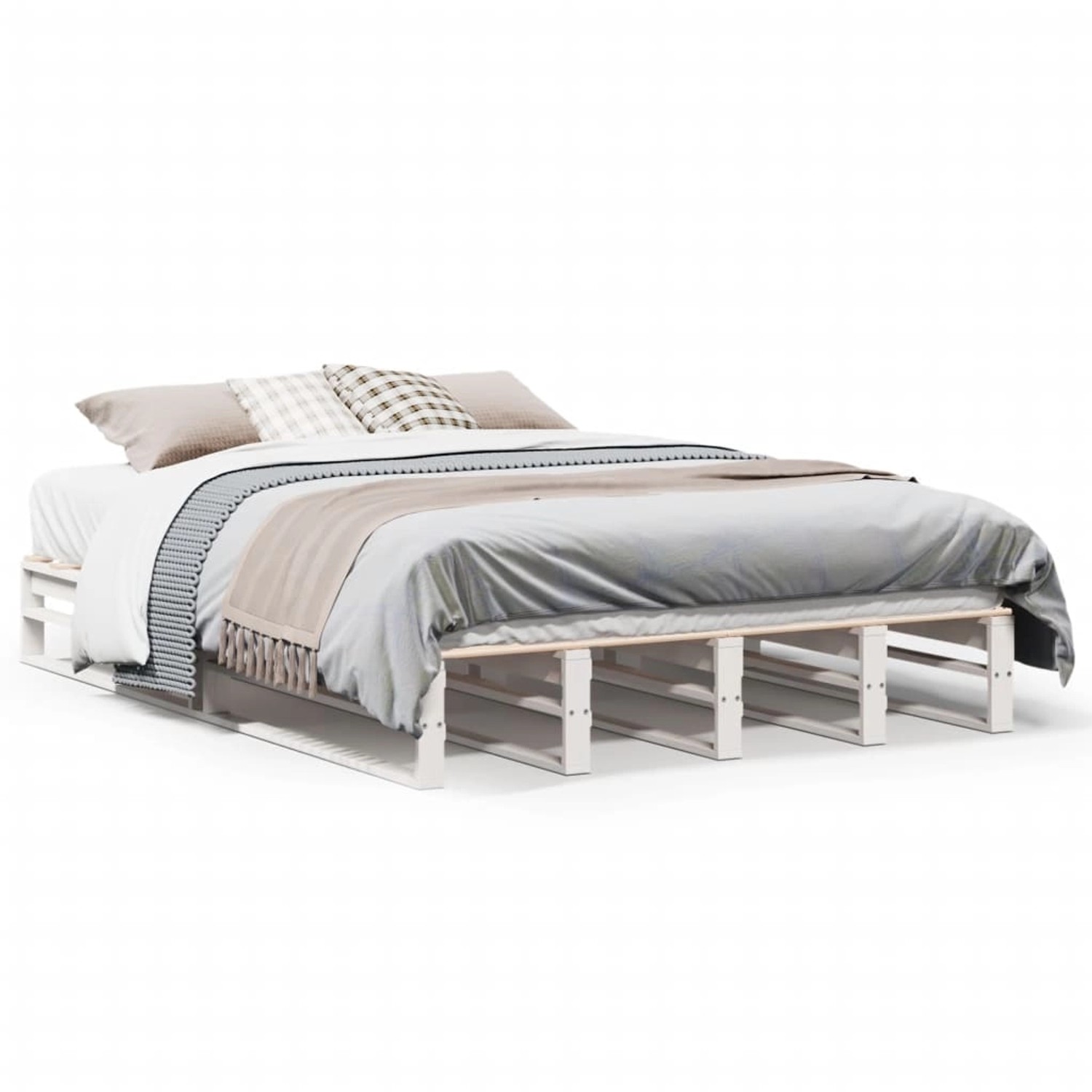 vidaXL Massivholzbett ohne Matratze Weiß 140x200 cm Kiefernholz 850843 günstig online kaufen