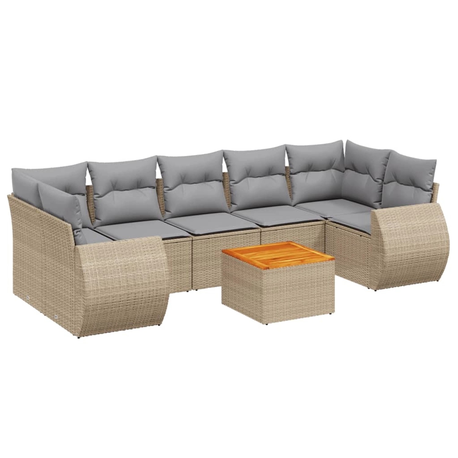 vidaXL 8-Tlg Garten-Sofagarnitur mit Kissen Beige Poly Rattan 3224918 günstig online kaufen