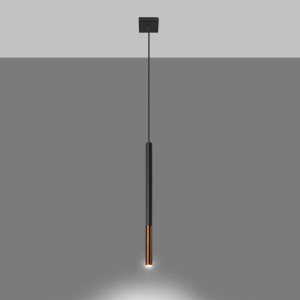 Moderne Hängeleuchte Mozaica in Schwarz/Kupfer. Schlankes Design für Wohnzimmer & Schlafzimmer.