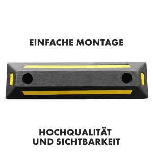 KARAT Parkplatzbegrenzung Fuji, Radstopper aus Kunststoff, schwarz-gelb, 56x10x15 cm.