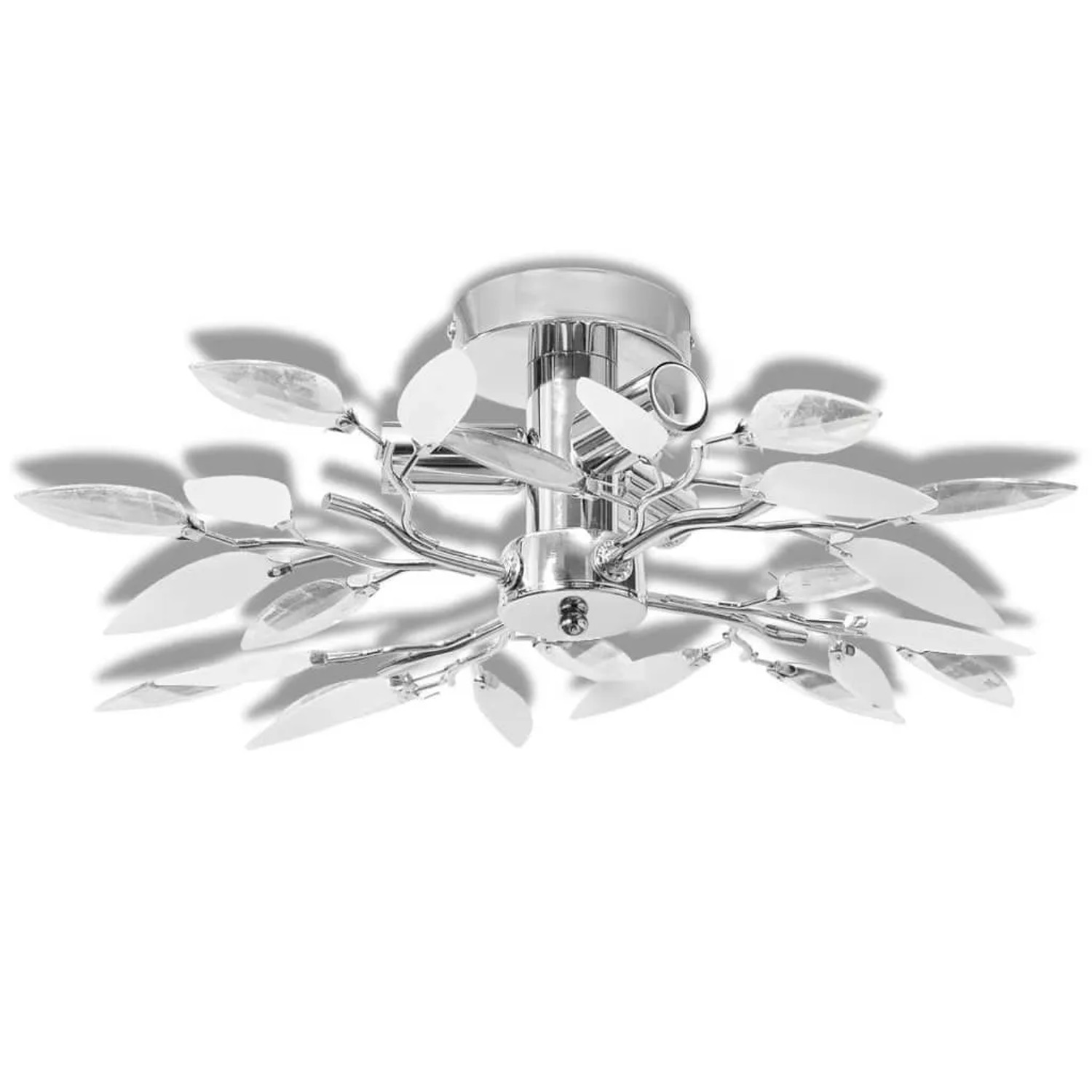 vidaXL Deckenleuchte Weiße & Klare Acrylglas-Blätter 3 x E14-Lampen 240980