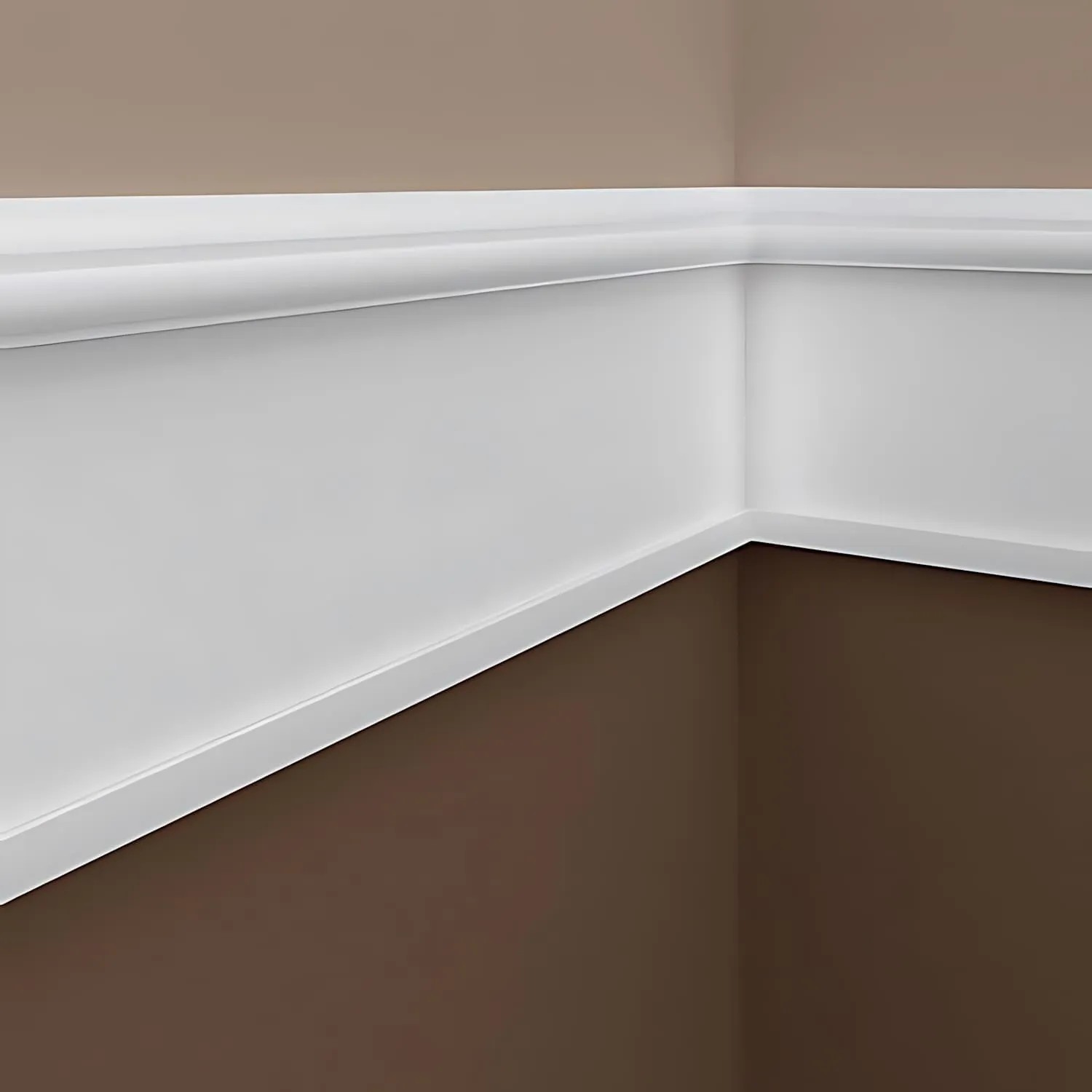 Flexible, weiße PROFHOME Wand- und Friesleiste (200 cm) im Neo-Klassizismus-Stil.