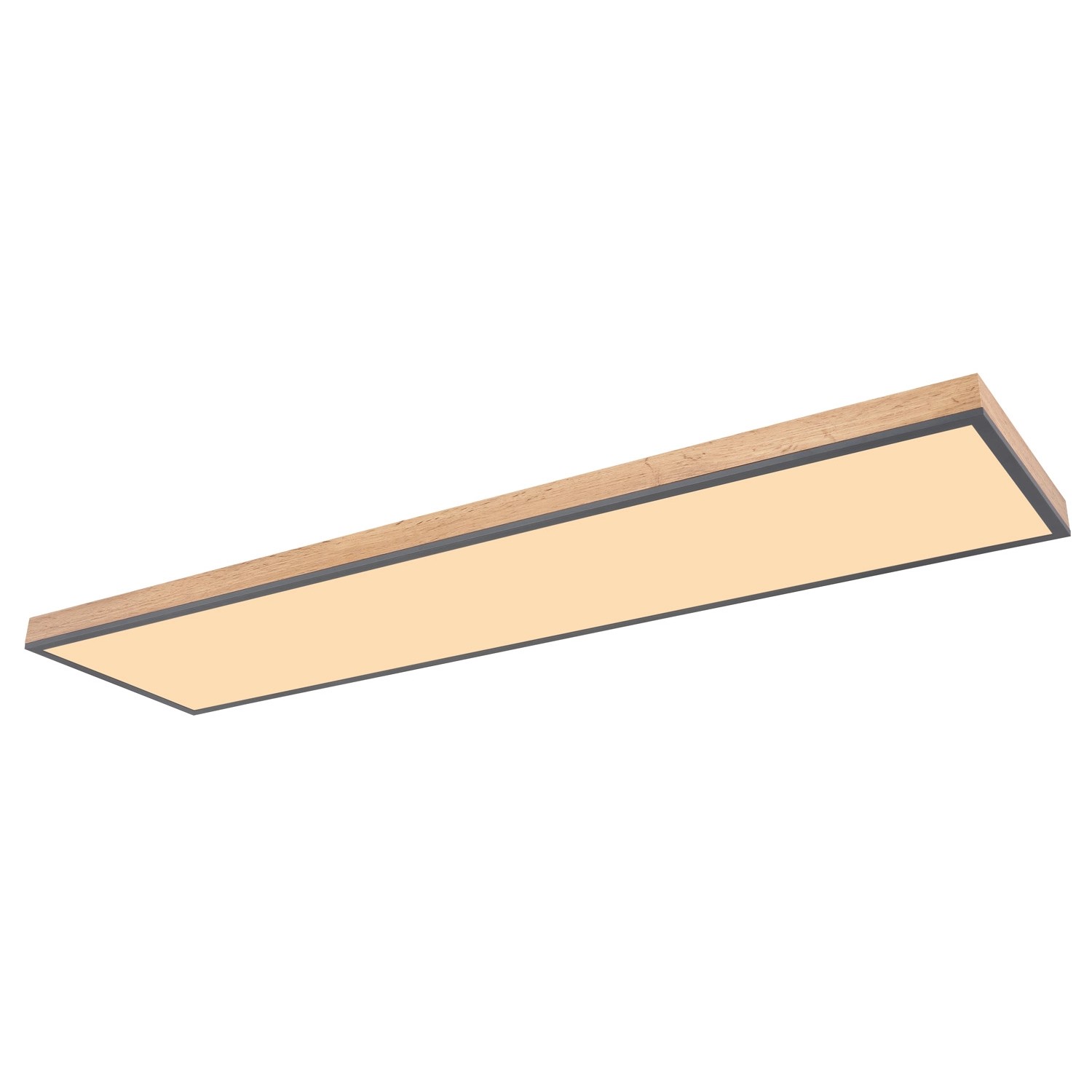 Globo LED-Deckenleuchte Doro Holzfarben/Graphit 120 x 30 cm
