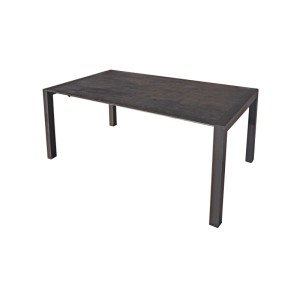 DELUKE Garten-Sitzgruppe HAUKE 9-tlg. Kunststoff Grau Gartenmöbel-Set Garten-Essgruppe Stapelstühle B Esstisch Ausziehbar