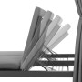 Detailansicht: Verstellbare Rückenlehne des grauen Juskys Doppel Loungebett Kreta.
