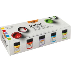 Kreul Javana Stoffmalfarben Set XXL mit 5 Farben für helle Stoffe.