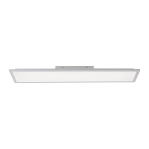 Weiße, rechteckige Just Light LED-Deckenleuchte Flat, 100x25 cm. Modernes LED-Panel für Flur und Wohnraum.