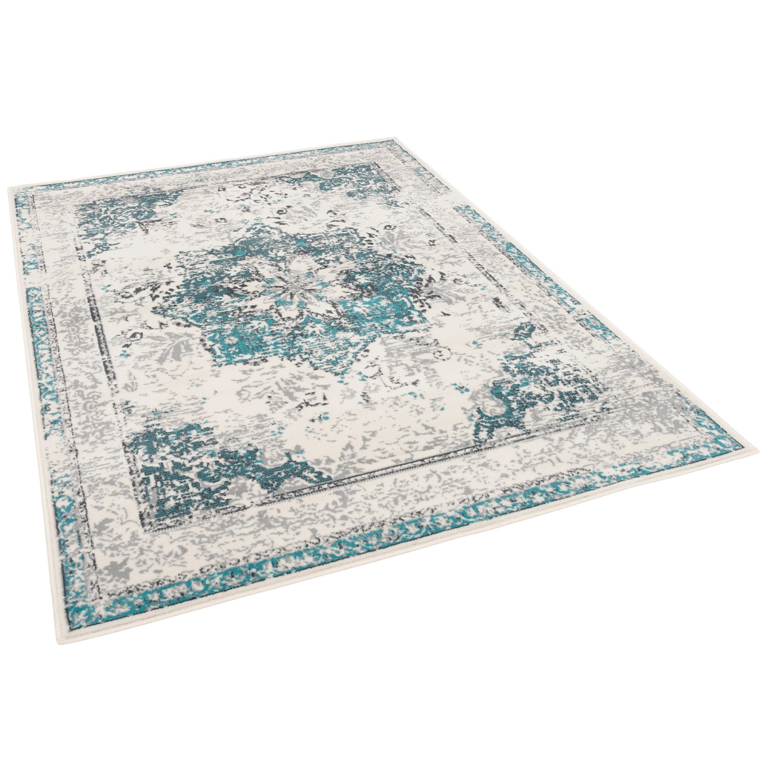 Pergamon Designer Teppich Pop-Vintage Blau Creme 160x230cm günstig online kaufen