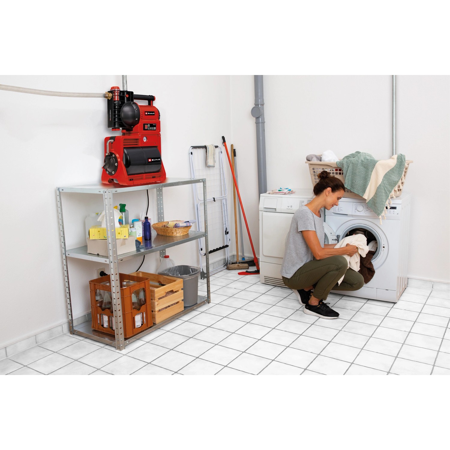 Einhell Hauswasserwerk GE-WW 1246 im Einsatz zur Brauchwasserversorgung im Haus.