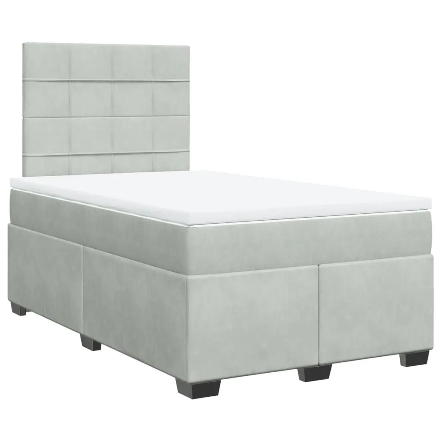 vidaXL Boxspringbett mit Matratze Hellgrau 120x190 cm Samt 3293158 günstig online kaufen