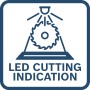 Symbol für LED-Schnittlinienanzeige der Bosch Kapp- und Gehrungssäge GCM 340-305 D.