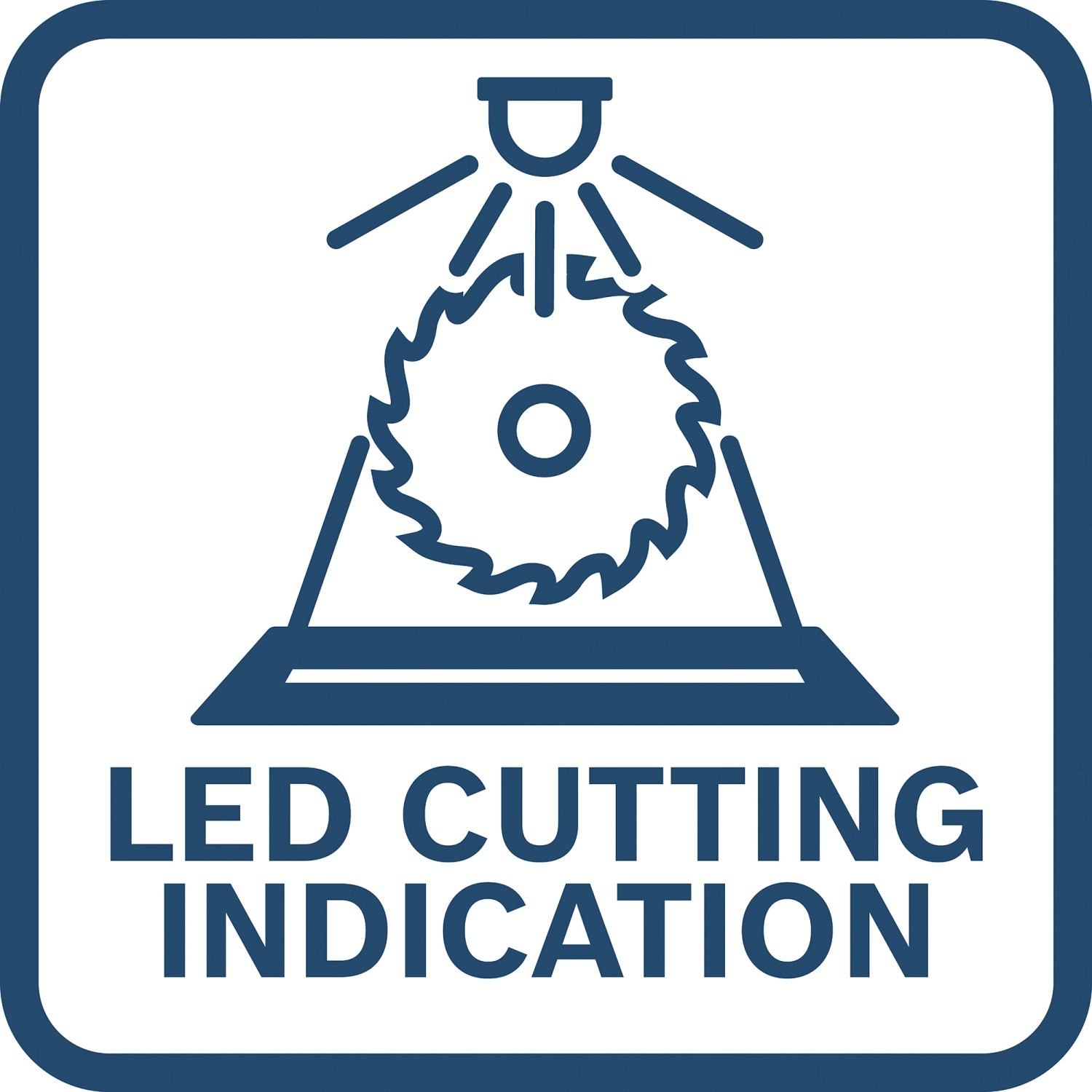 Symbol für LED-Schnittlinienanzeige der Bosch Kapp- und Gehrungssäge GCM 340-305 D.