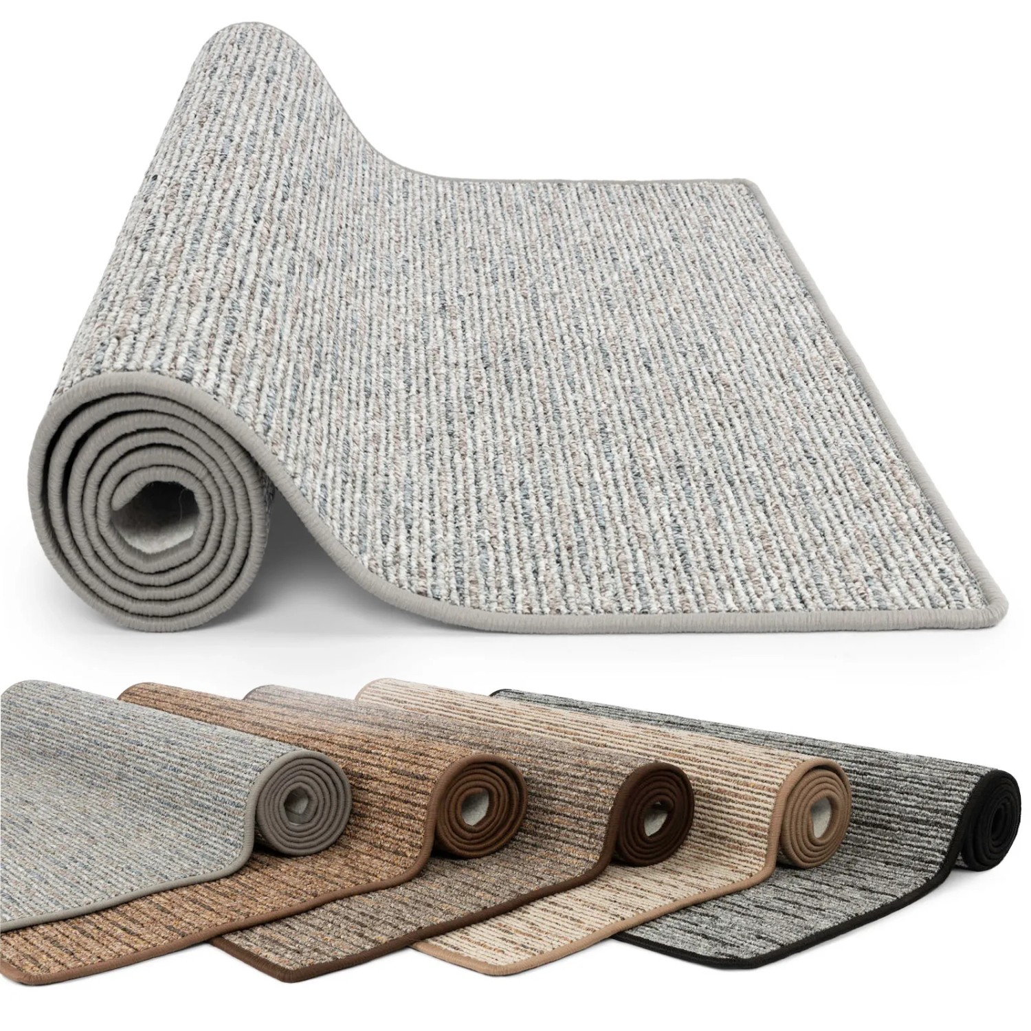 KARAT Teppich nach Maß Geneva Moderner Wohnteppich Silbergrau 240 x 200 cm