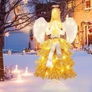 Costway Weihnachtsengel Beleuchtet Weihnachtsfigur 157 cm Hohe