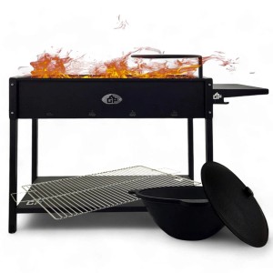 Grillpeter Mangal Set Batyr XL Schaschlikgrill 100cm mit  Grillrost Kasan 8L