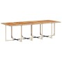 vidaXL Garten-Essgruppe, 15-teilig, beige Poly Rattan, mit Akazienholz Tischplatte.