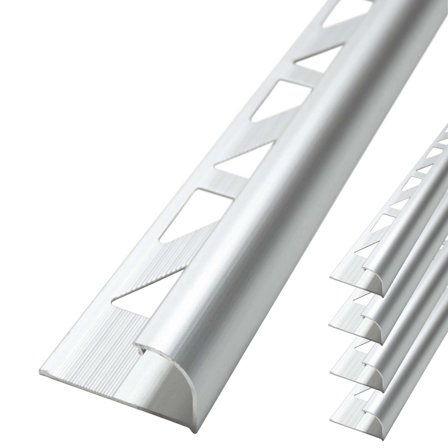 Dalsys Fliesenschiene Viertelkreis 5x 2,5m x 12,5mm Aluminium Chrome günstig online kaufen