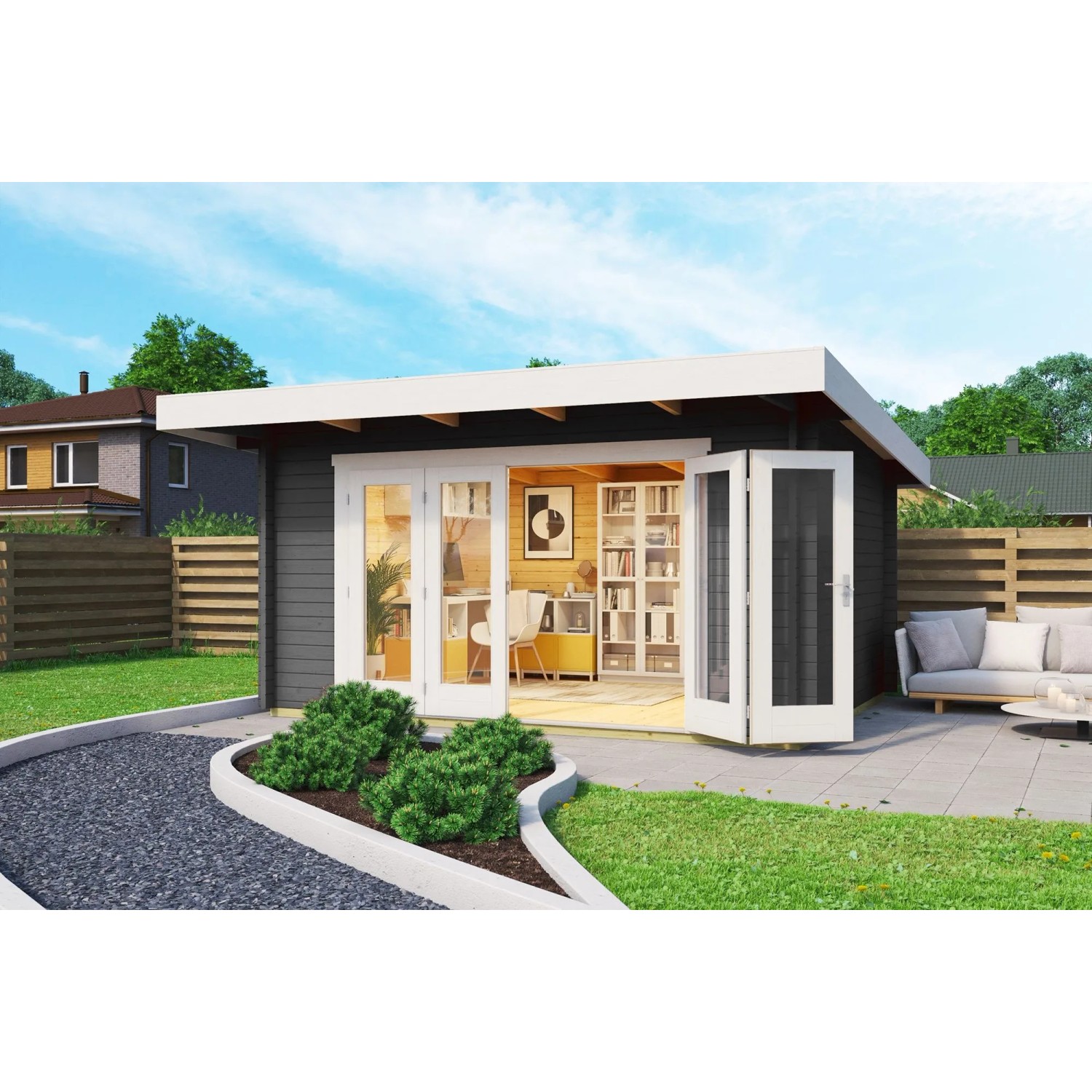 Lasita Gartenhaus Sussex 1 Carbongrau 390 cm x 300 cm